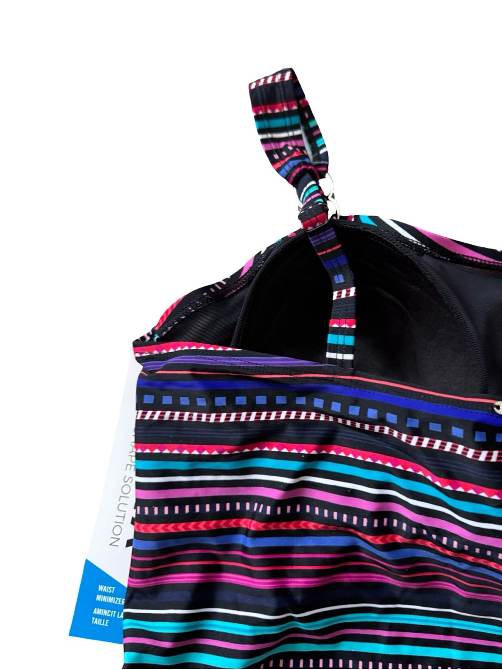 Krista Shape Solution Tankini Top XL Multicolor Stripe Waist Minimizer NWT - Picture 11 of 13